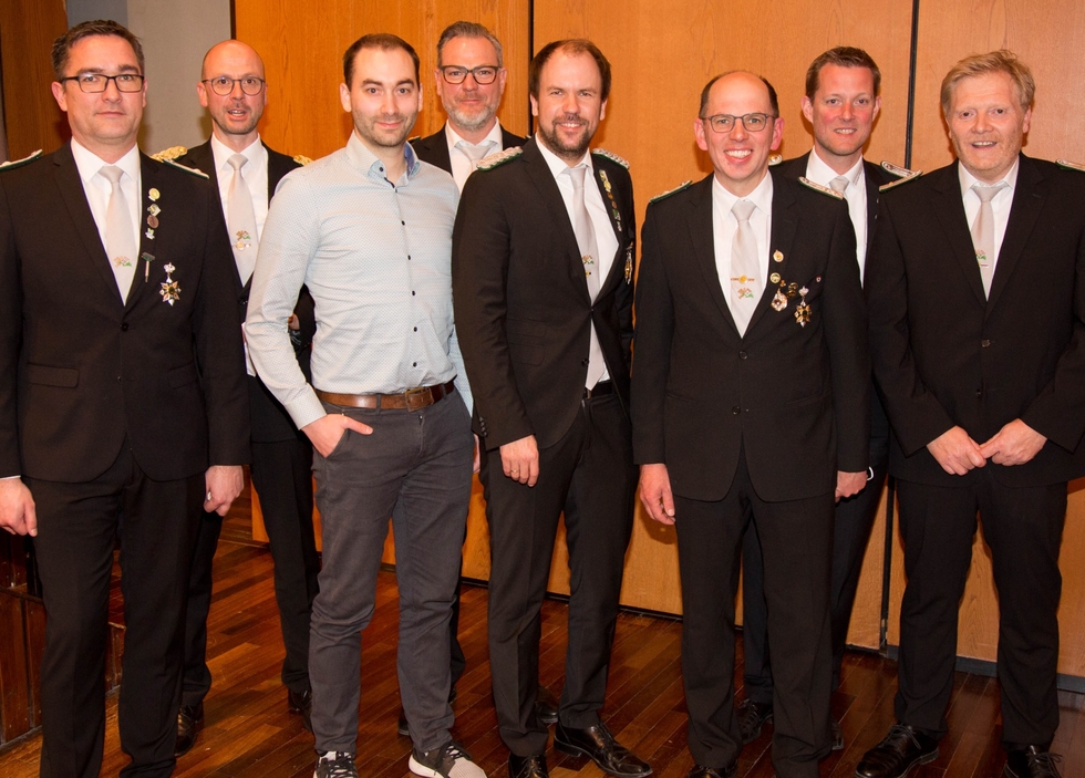 Gewählt, wiedergewählt oder verabschiedet (von links): Daniel Luig, Thomas Gehrke, Denis Rosa, Dietmar Wrede, Alexander Heine, Frank Baumüller, Markus Wrede und Matthias Lick.